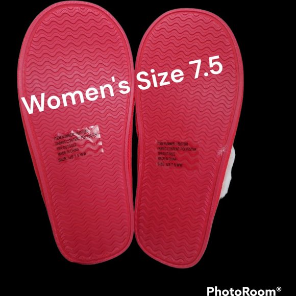 Torrid Red Fair Isle Faux Fur Slip-On Slipper Women's Size 7.5 NWT - Picture 5 of 5